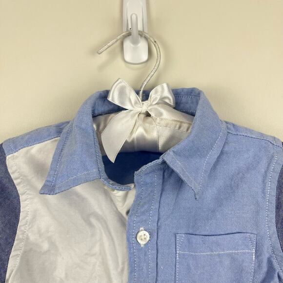 Janie and Jack Colorblocked Oxford Shirt 18-24 Months - Picture 2 of 5